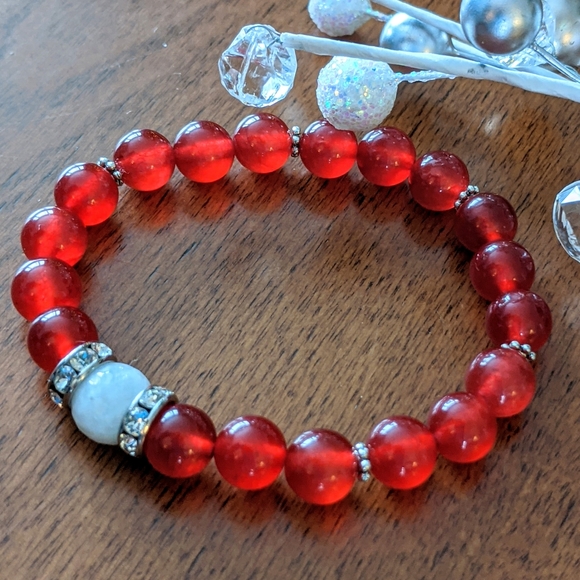 Red Ruby & Moonstone Bracelet - Picture 3 of 5
